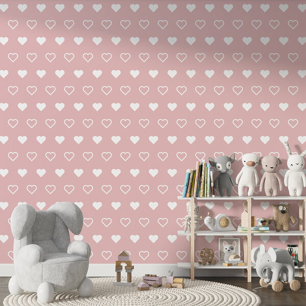 Motif de cœurs blancs sur fond rose Motif de cœurs blancs sur fond rose