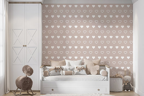 Motif de cœurs sur fond beige Motif de cœurs sur fond beige