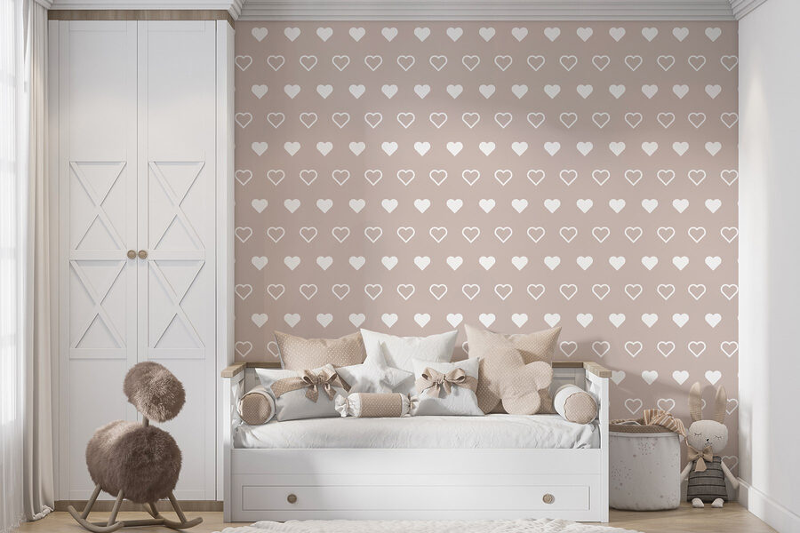 Motif de cœurs sur fond beige Motif de cœurs sur fond beige