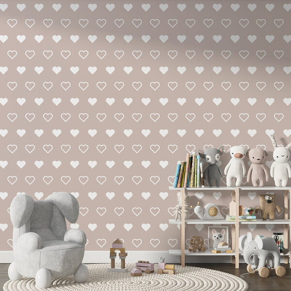 Motif de cœurs sur fond beige Motif de cœurs sur fond beige