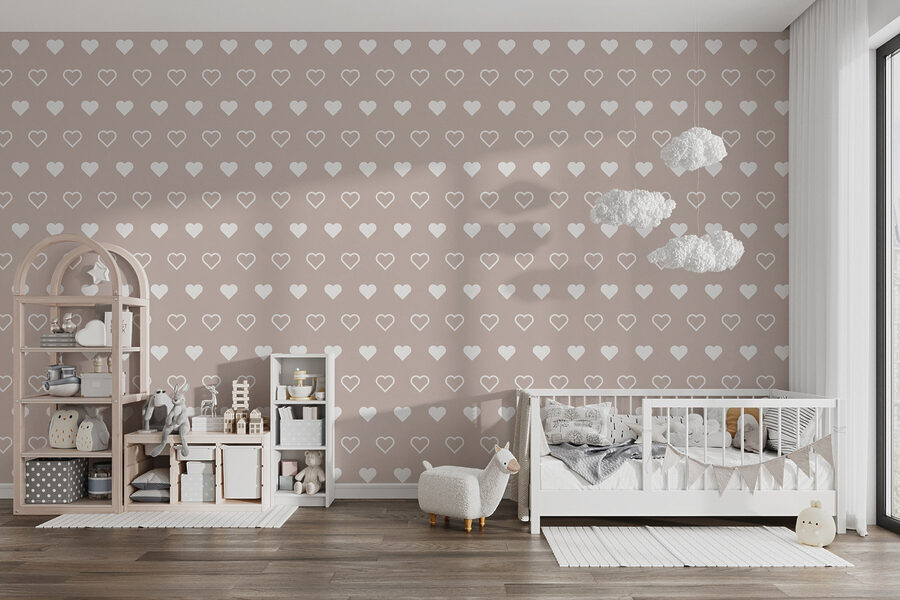 Motif de cœurs sur fond beige Motif de cœurs sur fond beige