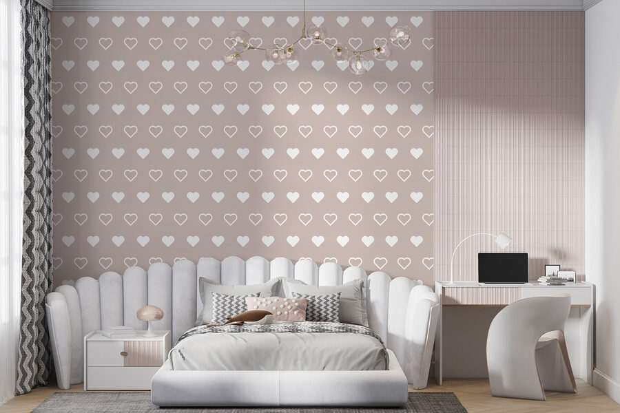 Motif de cœurs sur fond beige Motif de cœurs sur fond beige