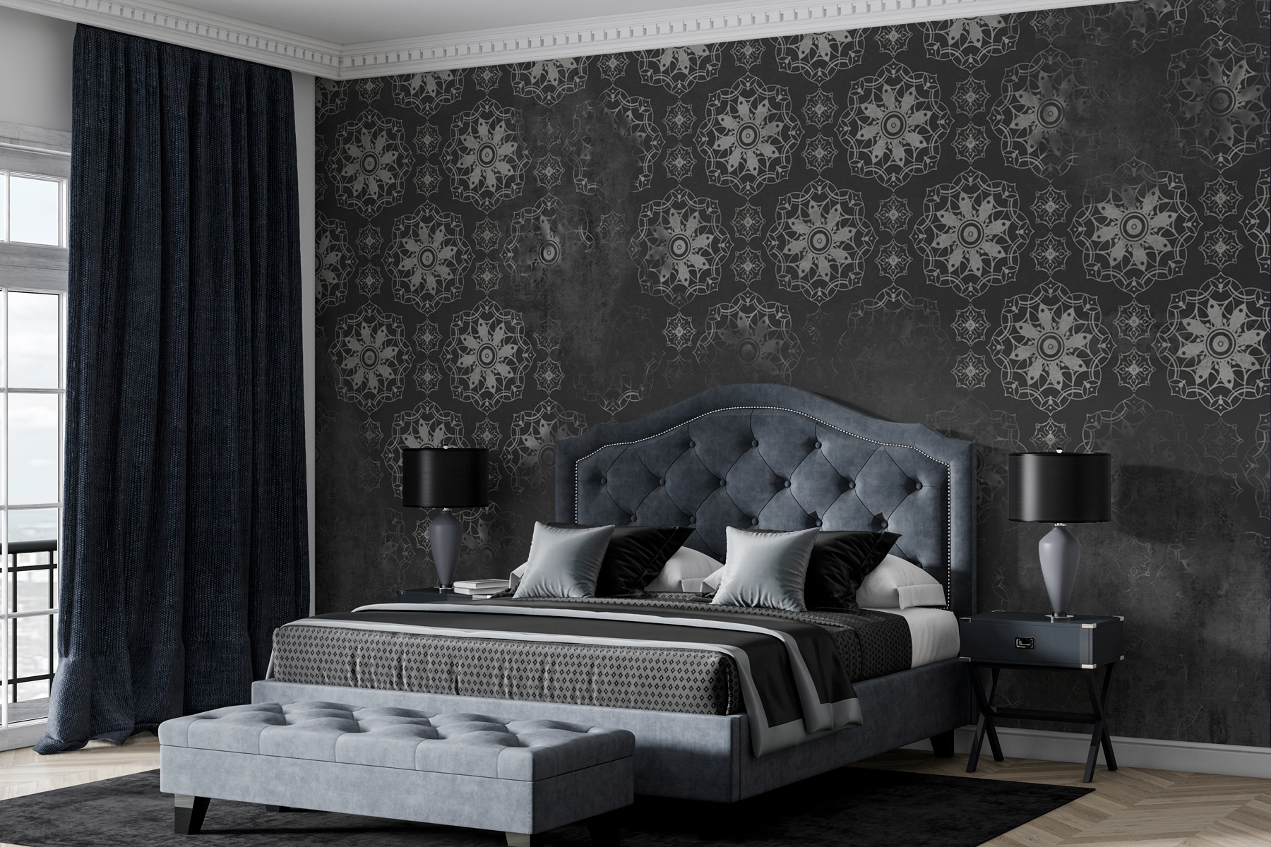 Grey and white wallpaper