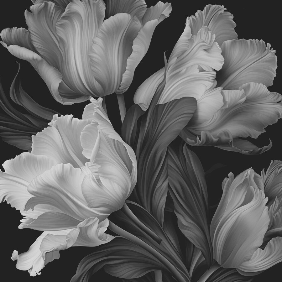 Pétales délicats dans des tons monochromes