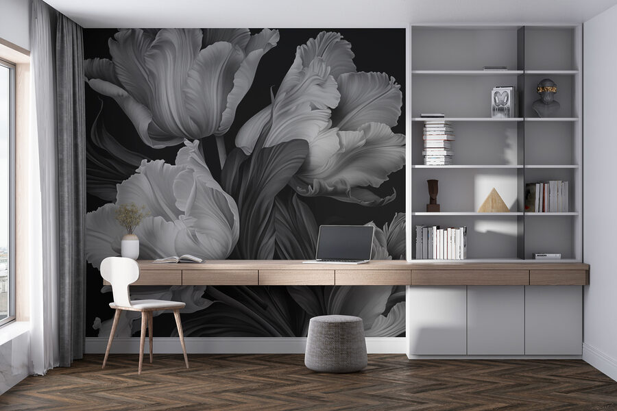 Pétales délicats dans des tons monochromes
