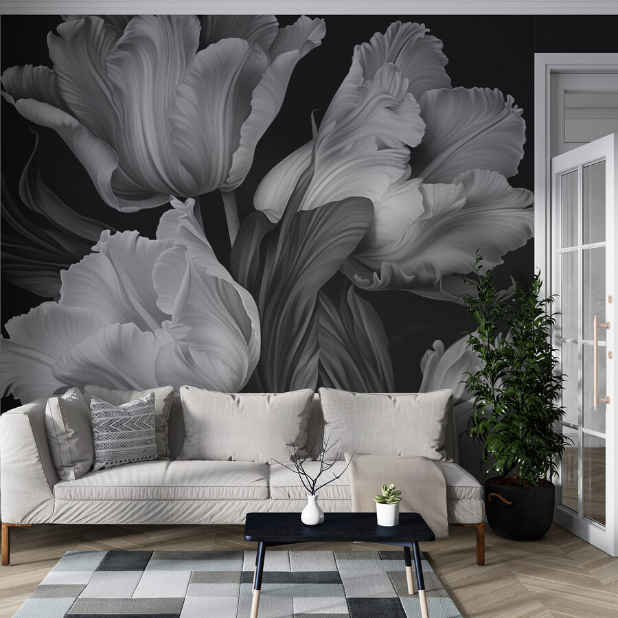 Pétales délicats dans des tons monochromes