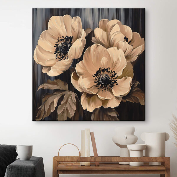 Peinture de fleurs sur fond noir Peinture de fleurs sur fond noir