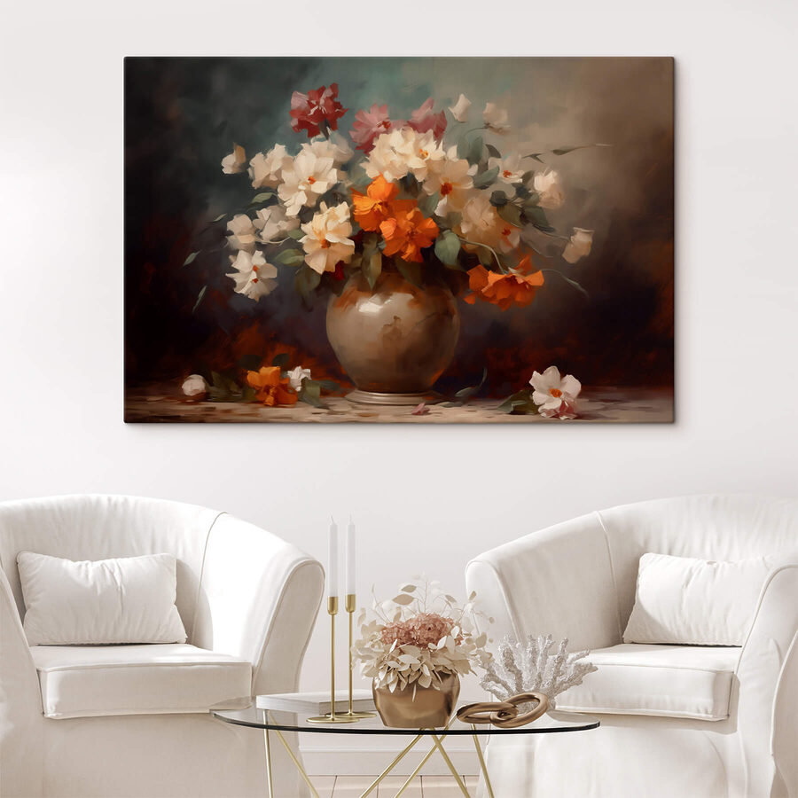 Peinture de fleurs dans un vase