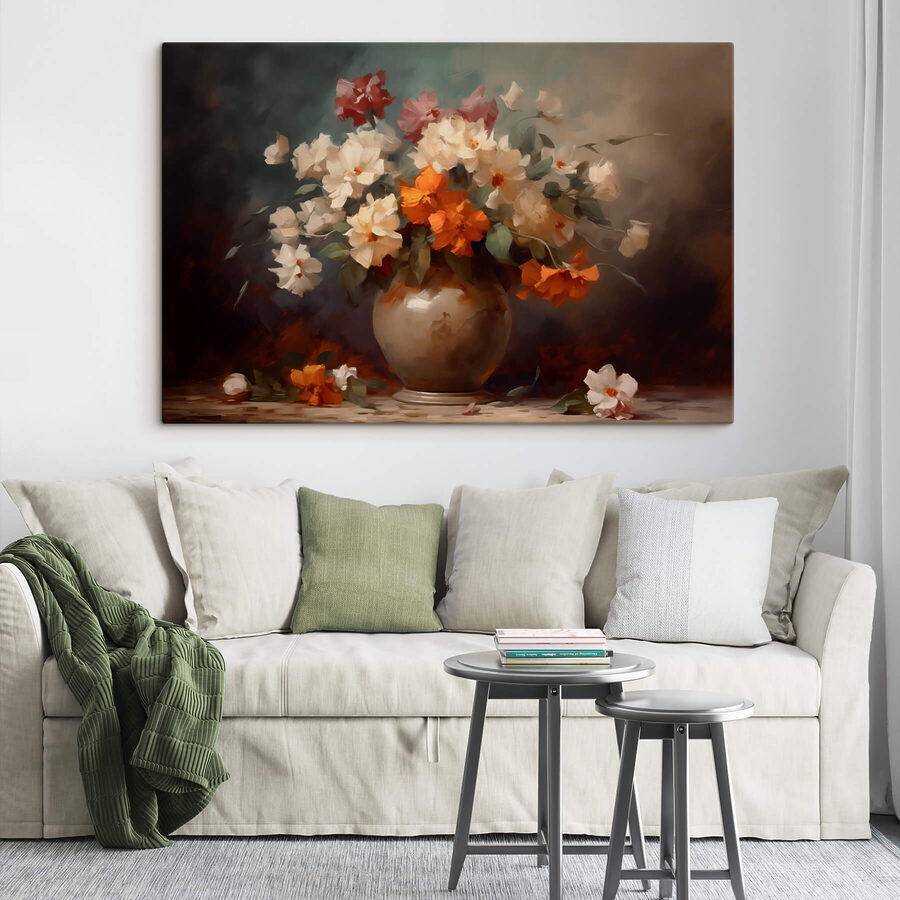 Peinture de fleurs dans un vase