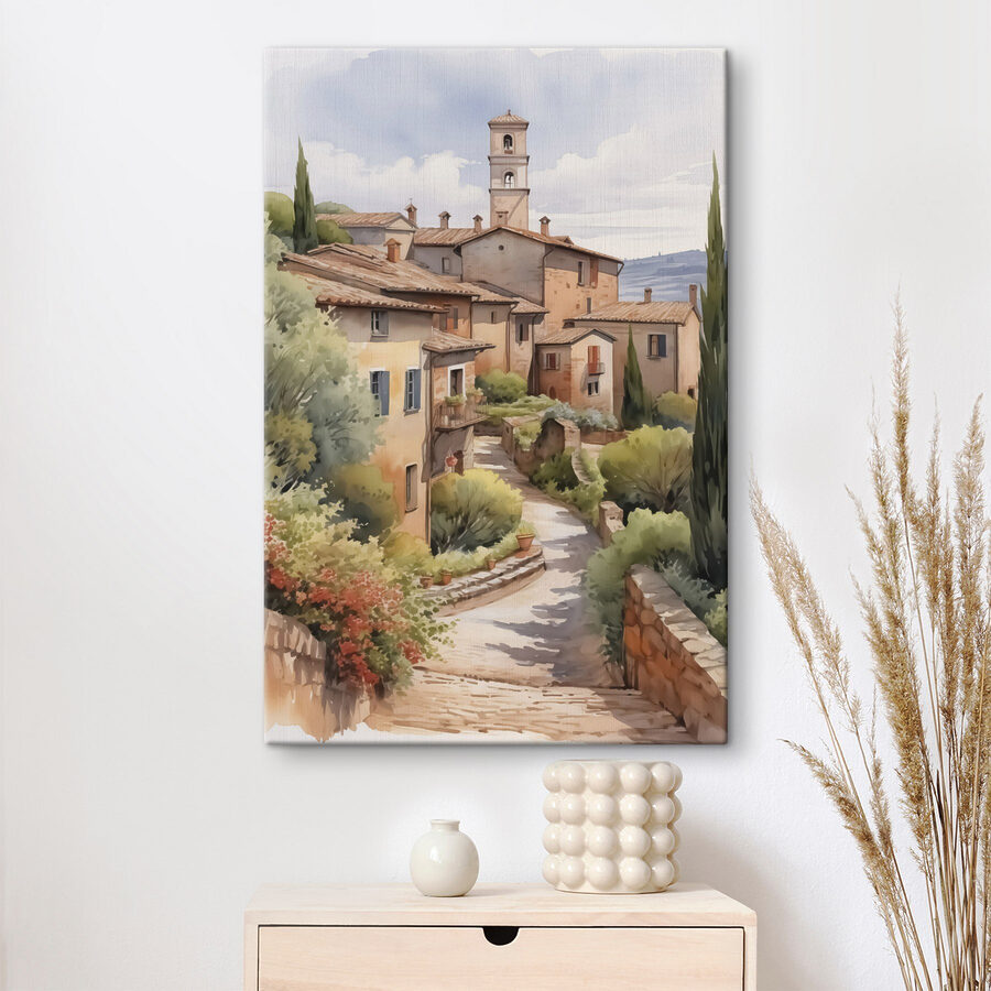 Aquarelle d'un village