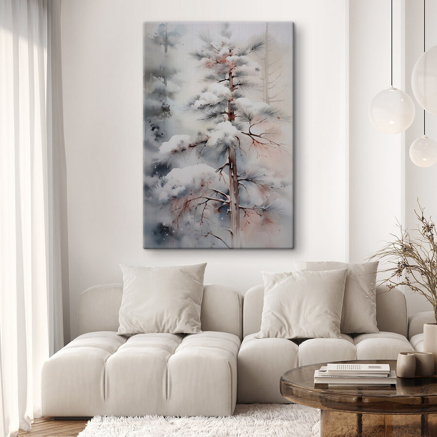 Arbre enneigé dans une forêt