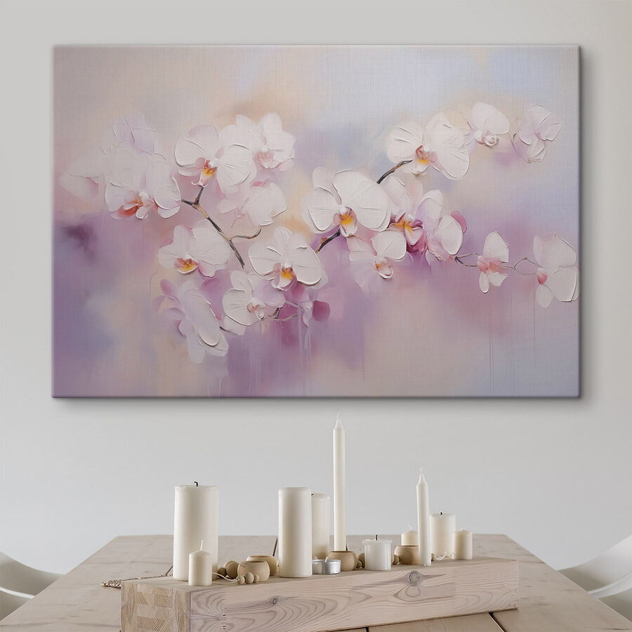 Peinture de fleurs blanches
