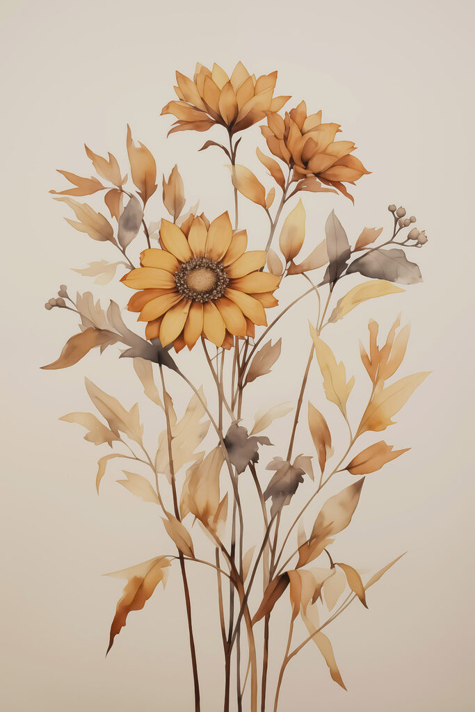 Painting of a sunflower