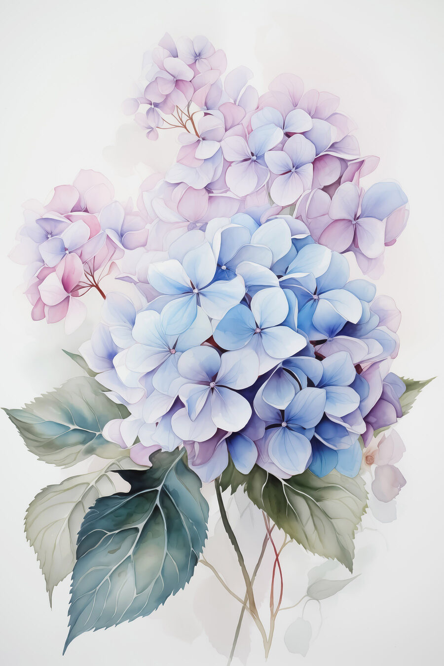 Peinture de fleurs sur fond blanc Peinture de fleurs sur fond blanc