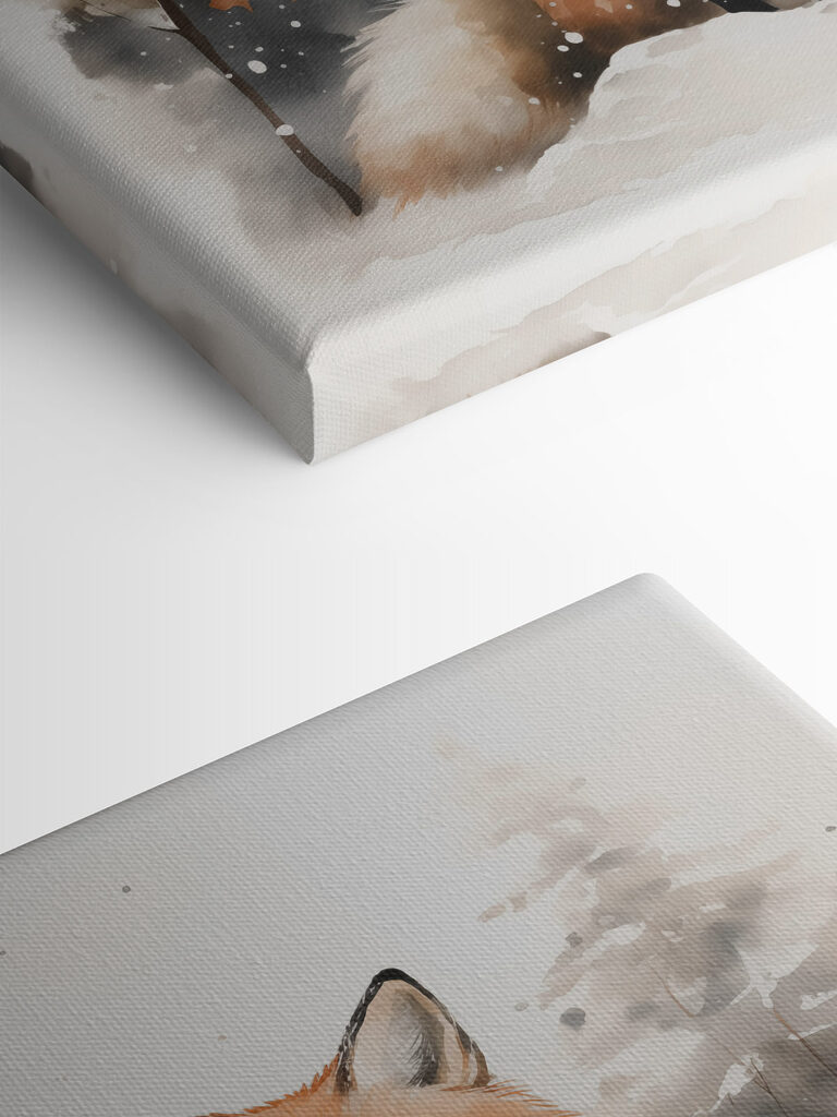 Fox sitting in the snow