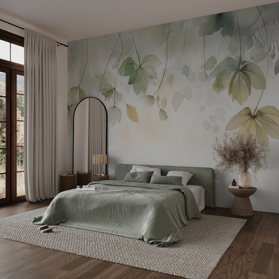 Feuilles délicates aux teintes douces