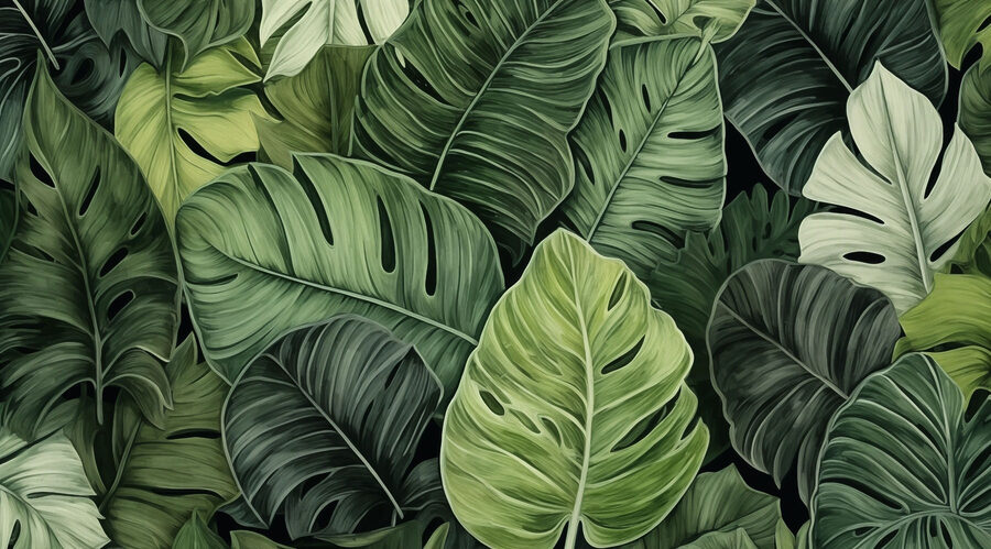 Groupe de feuilles vertes