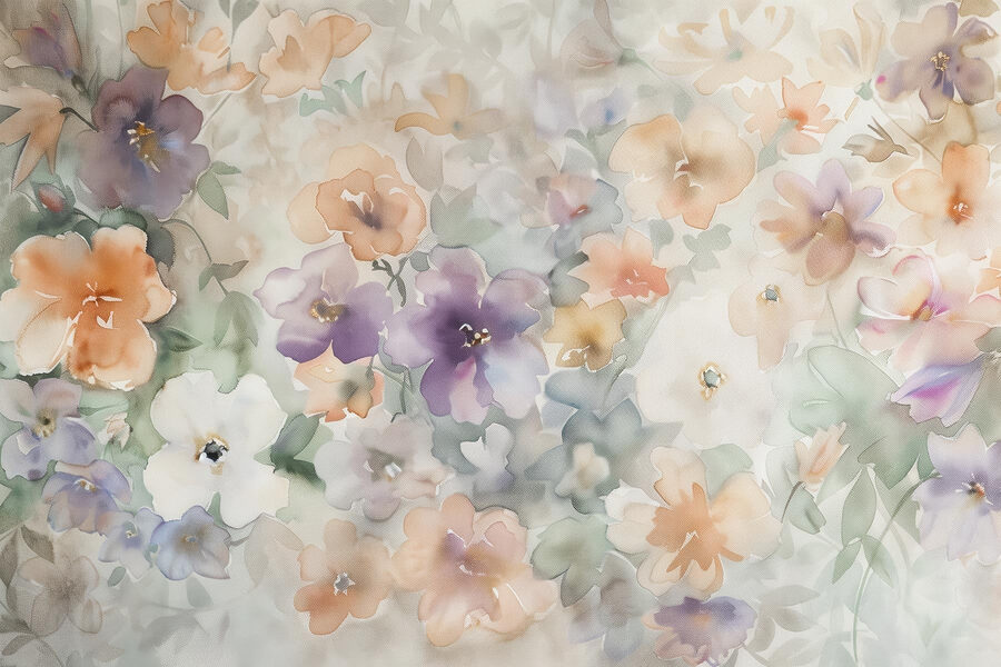 Peinture de fleurs sur une surface blanche Peinture de fleurs sur une surface blanche