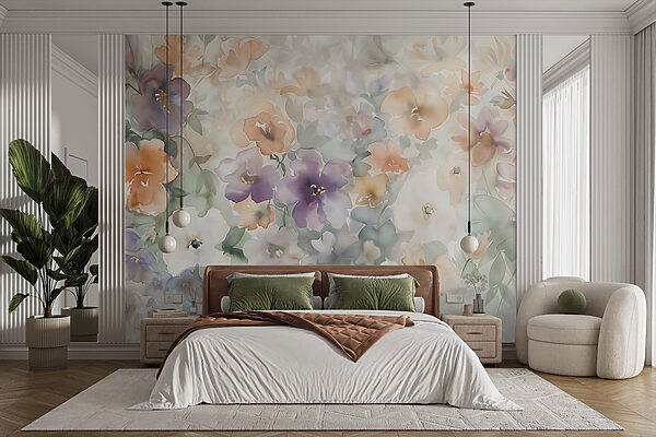 Peinture de fleurs sur une surface blanche Peinture de fleurs sur une surface blanche