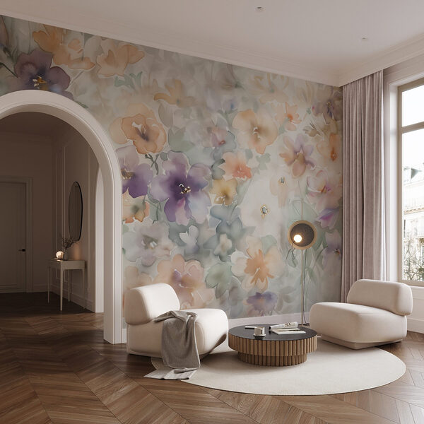 Peinture de fleurs sur une surface blanche Peinture de fleurs sur une surface blanche
