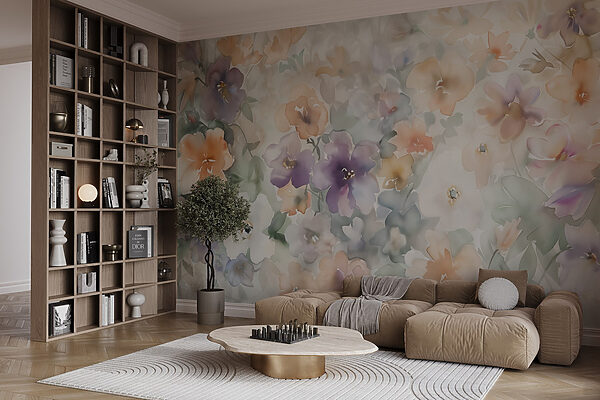 Peinture de fleurs sur une surface blanche Peinture de fleurs sur une surface blanche