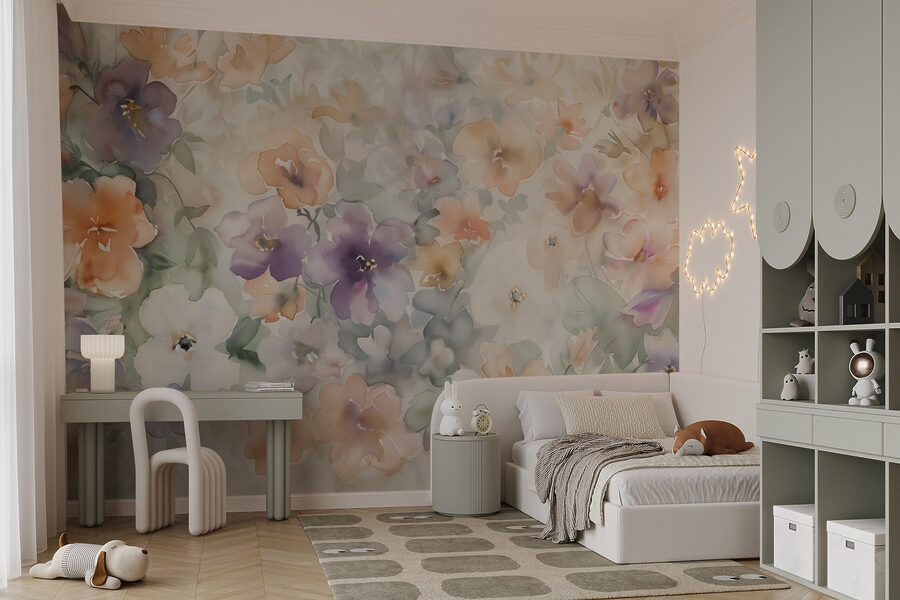 Peinture de fleurs sur une surface blanche Peinture de fleurs sur une surface blanche