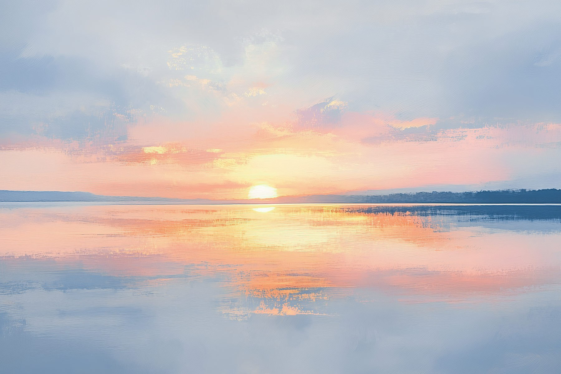 Sunset over a body of water Sunset over a body of water