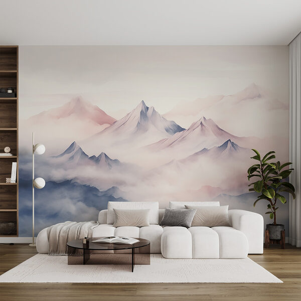 Chaîne de montagnes avec nuages Chaîne de montagnes avec nuages