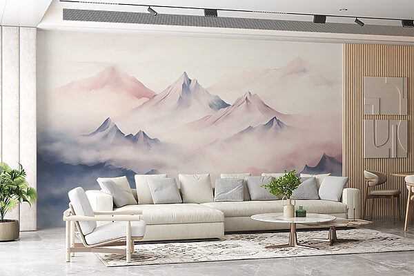 Chaîne de montagnes avec nuages Chaîne de montagnes avec nuages