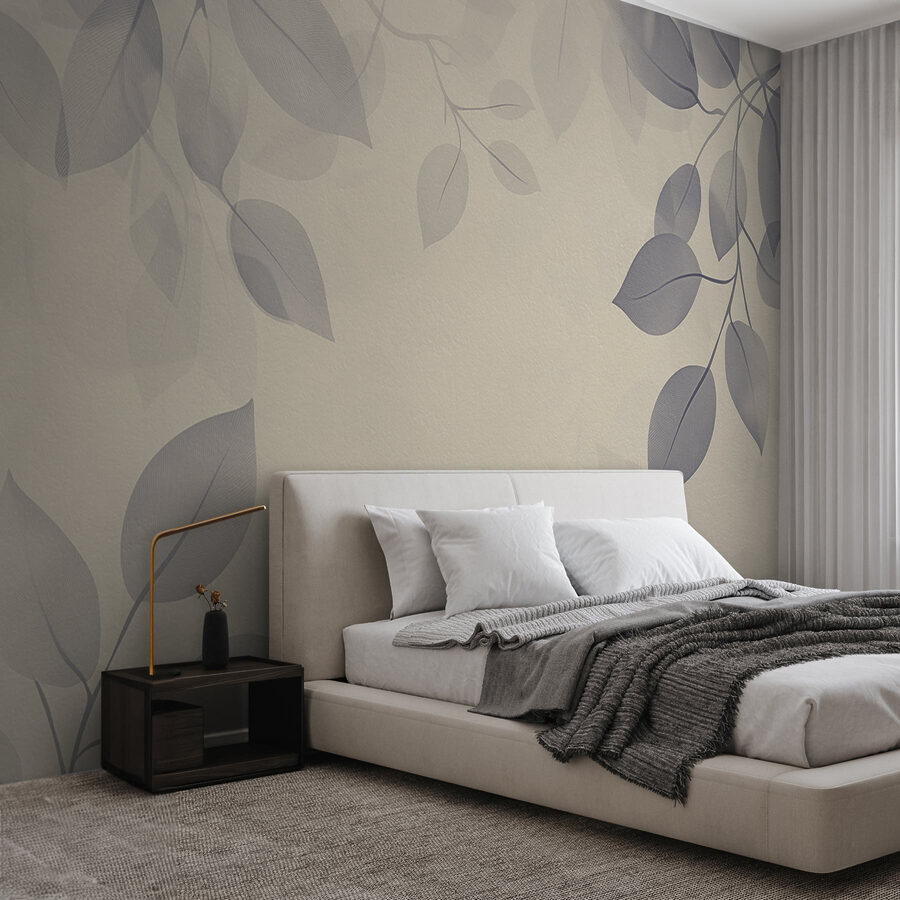 Fond blanc avec des feuilles