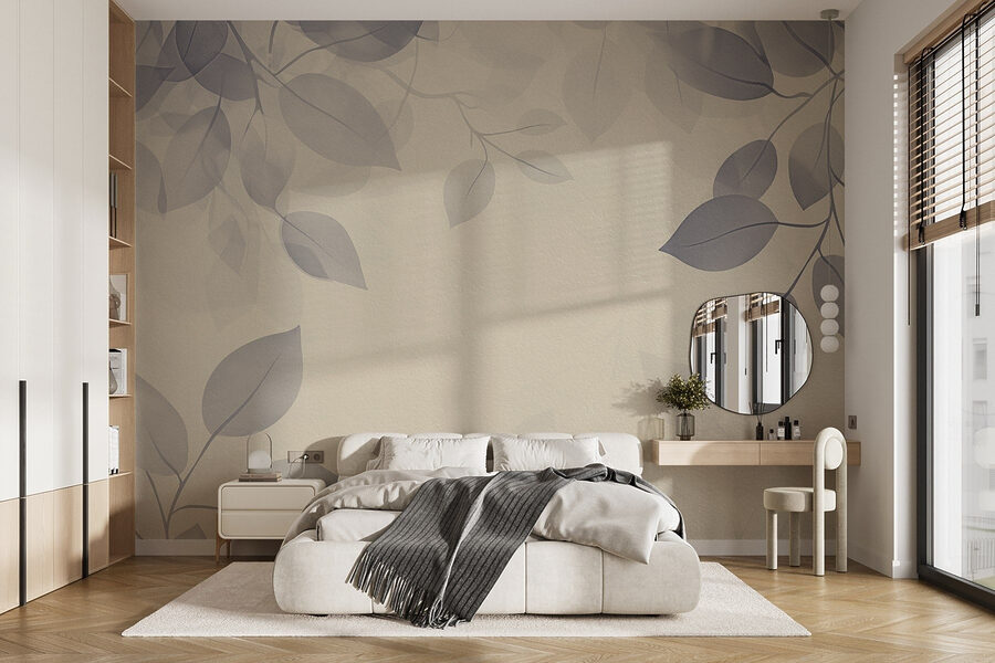 Fond blanc avec des feuilles