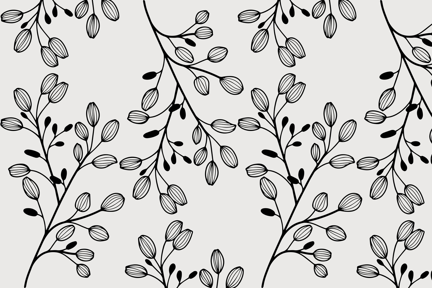 Pattern of black and white leaves Pattern of black and white leaves