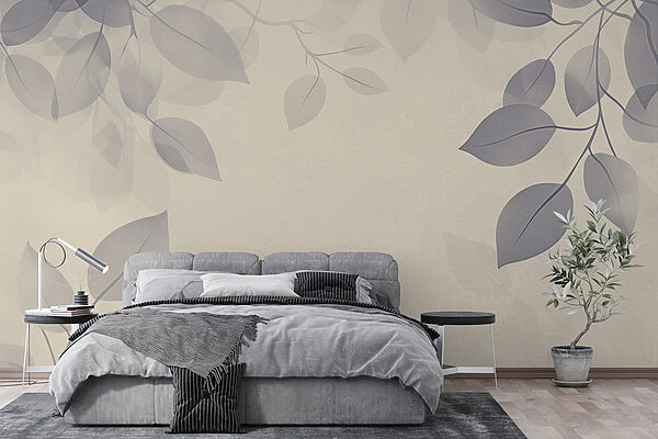 Fond blanc avec des feuilles Fond blanc avec des feuilles