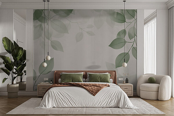 Feuilles vertes sur fond blanc Feuilles vertes sur fond blanc