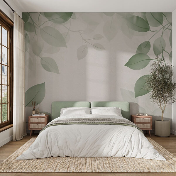 Feuilles vertes sur fond blanc Feuilles vertes sur fond blanc