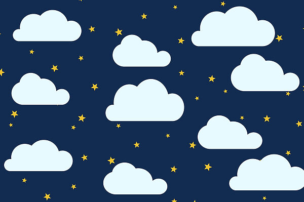 Motif de nuages et d'étoiles Motif de nuages et d'étoiles
