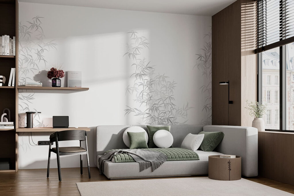 White background with leaves