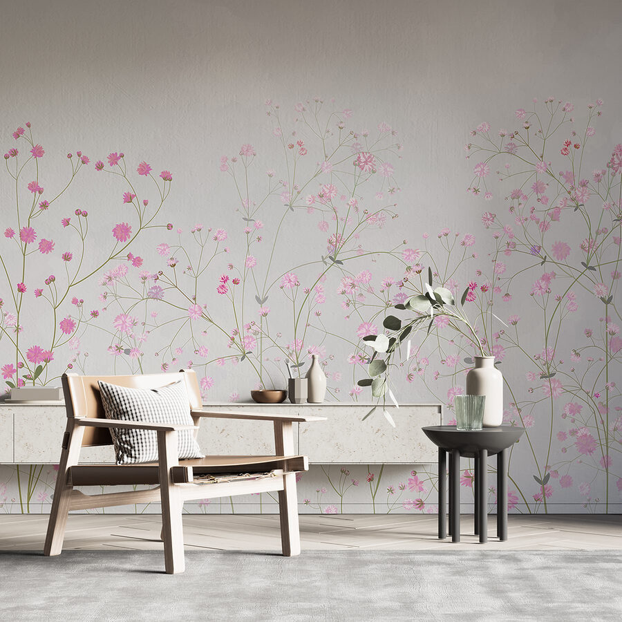 Groupe de fleurs roses