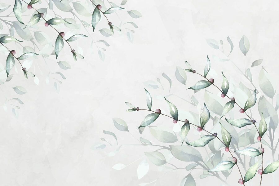 Feuilles délicates sur un fond doux