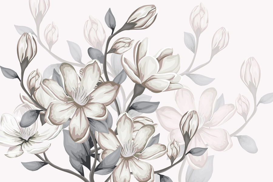 Fleurs délicates dans des teintes douces.