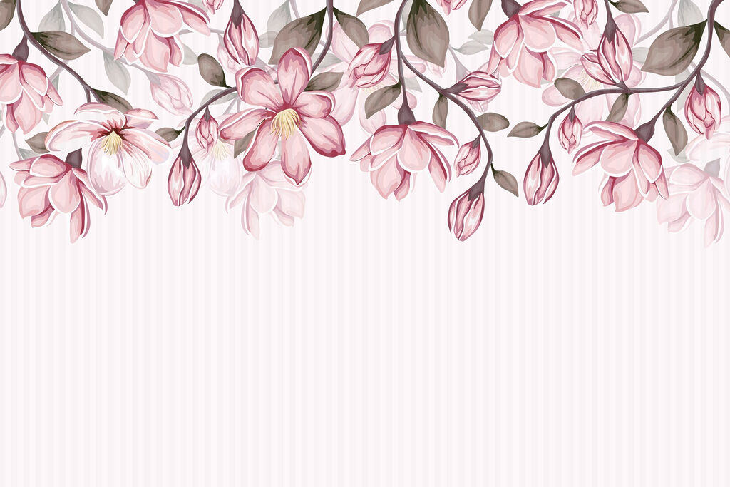 Fleurs roses sur fond blanc Fleurs roses sur fond blanc
