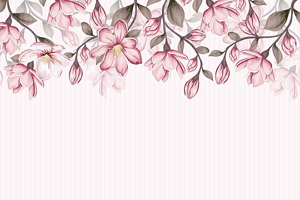 Fleurs roses sur fond blanc Fleurs roses sur fond blanc