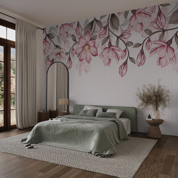 Fleurs roses sur fond blanc Fleurs roses sur fond blanc