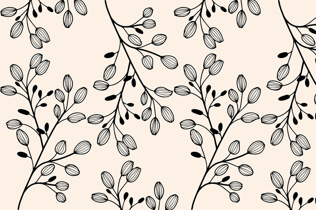 Motif de feuilles noires et blanches Motif de feuilles noires et blanches