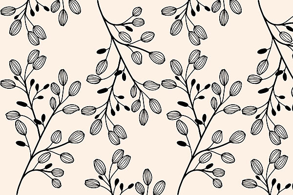 Motif de feuilles noires et blanches Motif de feuilles noires et blanches