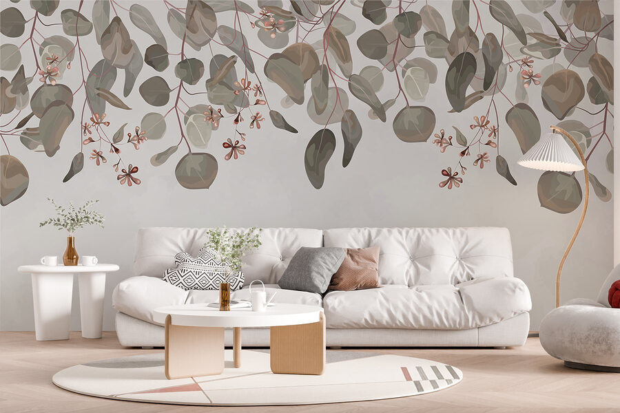 Feuillages et fleurs délicats de la nature