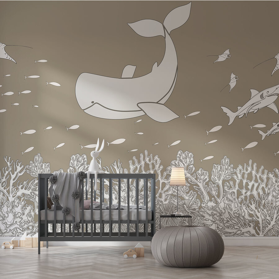 Baleine et poisson sous l'eau