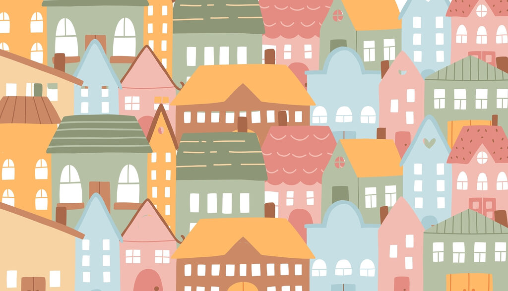 Groupe de maisons colorées Groupe de maisons colorées