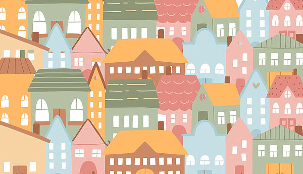 Groupe de maisons colorées Groupe de maisons colorées