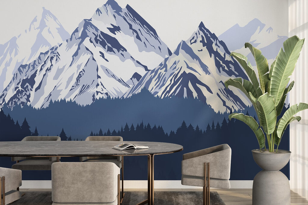 Mountain range with trees Mountain range with trees